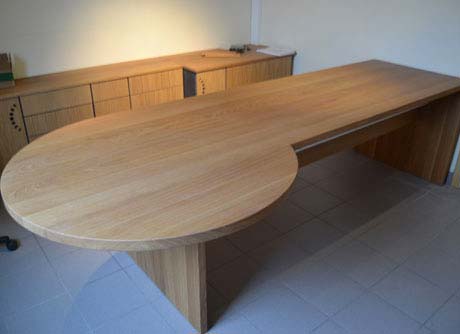 Bureau Chêne Plaqué et bleu