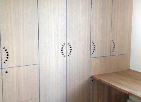 Bureau MDF plaqué Chêne éclairci+gris