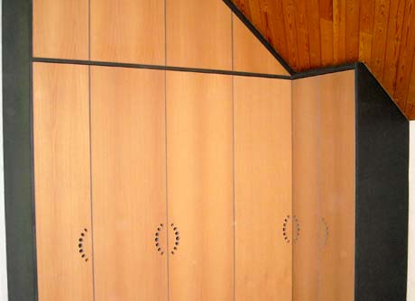 Placard Chêne Plaqué + MDF Bleu