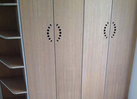 Placard MDF Plaqué Chêne éclairci+gris